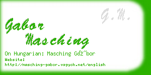 gabor masching business card